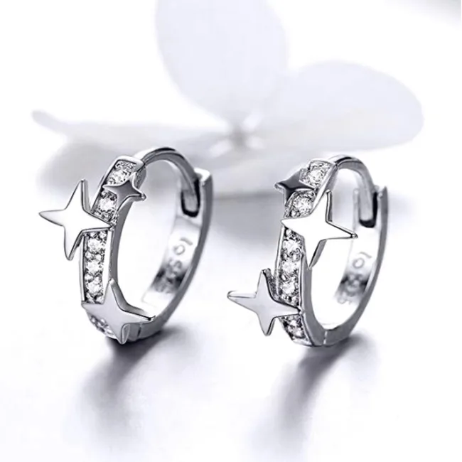 3A CZ Hypoallergenic Small Hoop Star Earrings for Girls Women 925 Sterling Silver Hoop Earrings
3A CZ Hypoallergenic Small Hoop Star Earrings for Girls Women 925 Sterling Silver Hoop Earrings