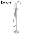 Shower Head Rain Bathtub Shower Tap Floorstanding Freestanding Bathtub Faucet With Handheld Shower Attach