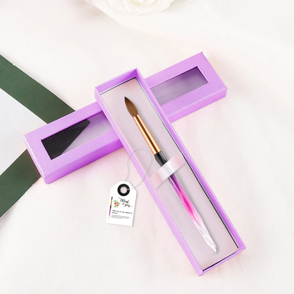 New Arrive Crystal Purple Slender Acrylic Handle Oval Rose Golden Round 100% Pure Kolinsky Acrylic Nail brush 8 10 12 14, Purple white green
New Arrive Crystal Purple Slender Acrylic Handle Oval Rose Golden Round 100% Pure Kolinsky Acrylic Nail brush 8 10 12 14, Purple white green