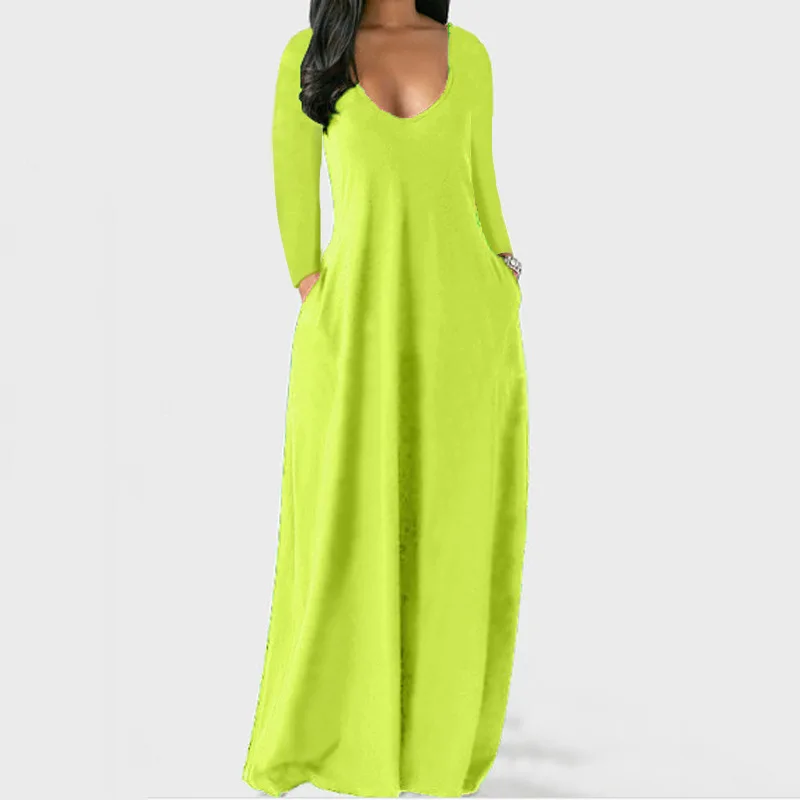 2021 Autumn Casual Loose Knitted Plus Size 5XL Solid Color Deep V Neck Long Sleeve Maxi Outfit Women'S Long Dress, Picture
2021 Autumn Casual Loose Knitted Plus Size 5XL Solid Color Deep V Neck Long Sleeve Maxi Outfit Women'S Long Dress, Picture