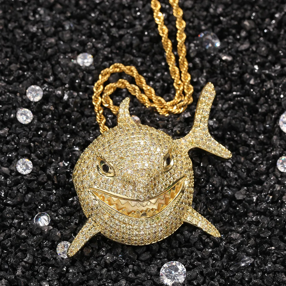 Popular Personality Rhinestone Cubic Zirconia Animal Shark Pendant Necklaces hip hop necklace pendant, Silver,gold,pink
Popular Personality Rhinestone Cubic Zirconia Animal Shark Pendant Necklaces hip hop necklace pendant, Silver,gold,pink