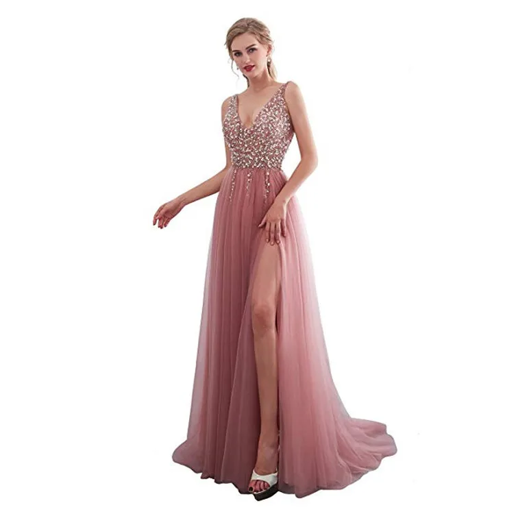 Hot Sale Backless V-Neck Sleeveless Sequin Open Fork Yarn New Women Party Gowns Long Evening Dresses Formal Elegant
Hot Sale Backless V-Neck Sleeveless Sequin Open Fork Yarn New Women Party Gowns Long Evening Dresses Formal Elegant