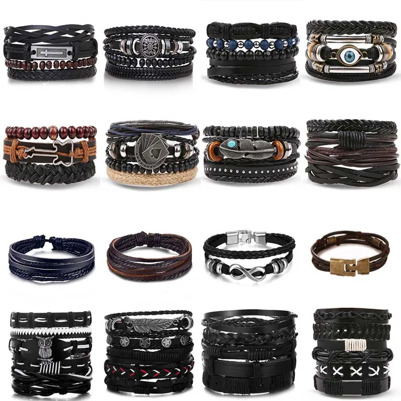 Vintage Men's Braided Wrap Leather Bracelets Gothic Punk Yin Yang Infinity Feather Wood Beads Ethnic Tribal Wristbands Male Gift
Vintage Men's Braided Wrap Leather Bracelets Gothic Punk Yin Yang Infinity Feather Wood Beads Ethnic Tribal Wristbands Male Gift