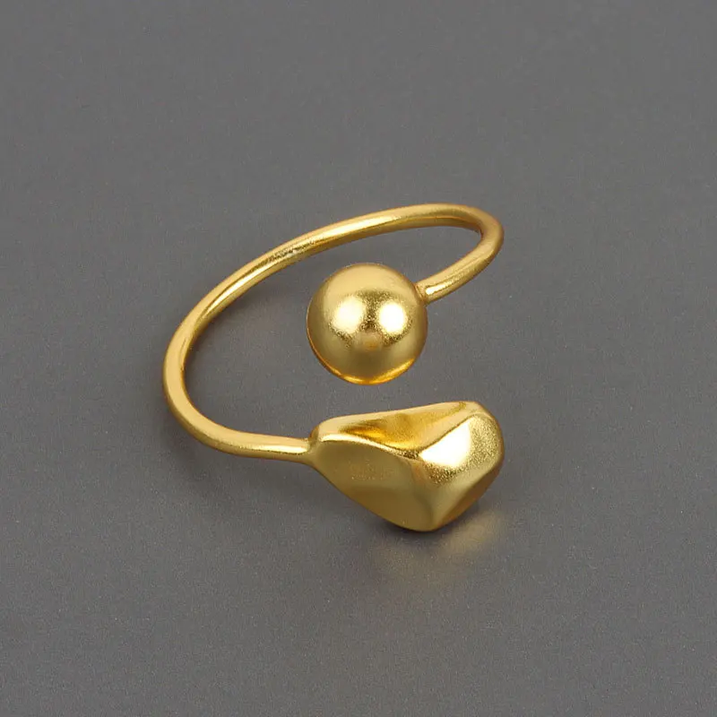 Artistic INS Real Gold Plated Geometric Solid Ball Open Rings Adjustable Irregular Shape Geometry Rings For Girl
Artistic INS Real Gold Plated Geometric Solid Ball Open Rings Adjustable Irregular Shape Geometry Rings For Girl