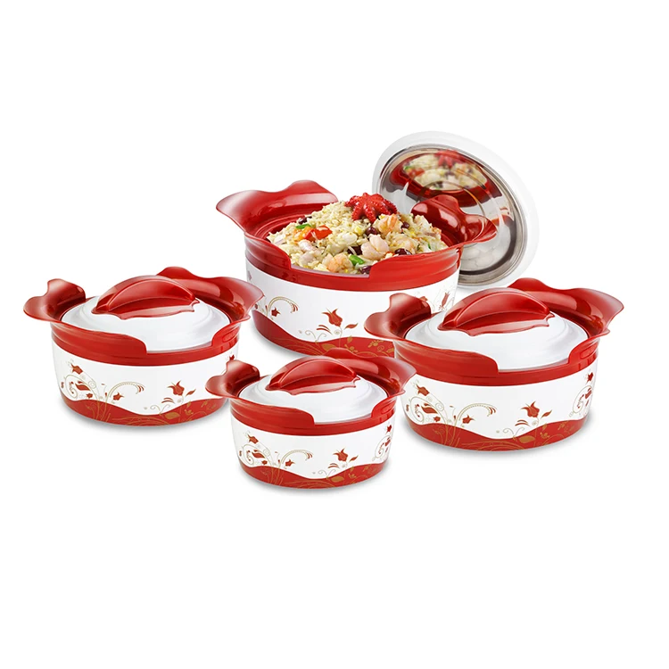 4 pcs magnolia flower designed stainless steel casserole hot pot set with plastic covering frame and metal lid cover, Multi colored
4 pcs magnolia flower designed stainless steel casserole hot pot set with plastic covering frame and metal lid cover, Multi colored