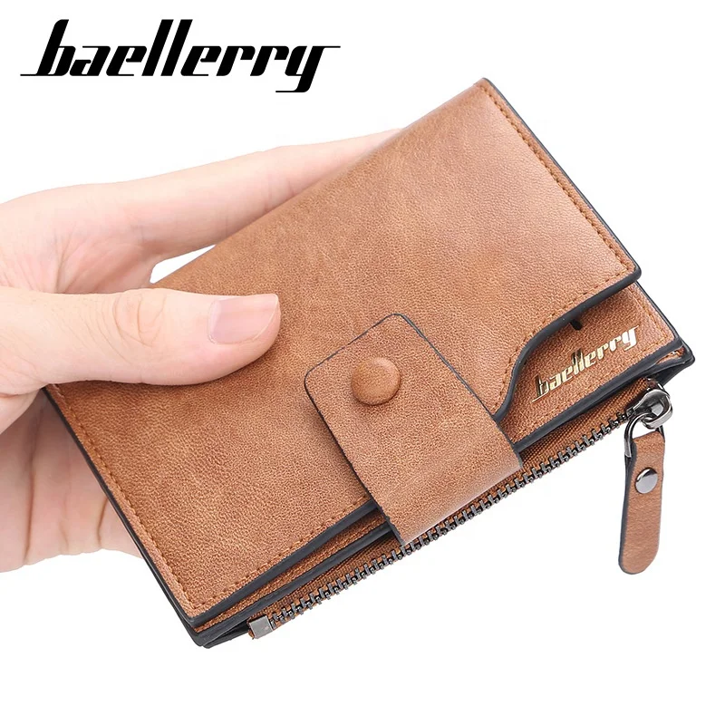 

Baellerry Ultrathin Men's Zipper Wallet Hot Short Male Card Purse Small Coin Bags, Brown,black,coffee