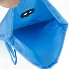 Custom wholesale waterproof 210D polyester backpack blue drawstring bag with lamp