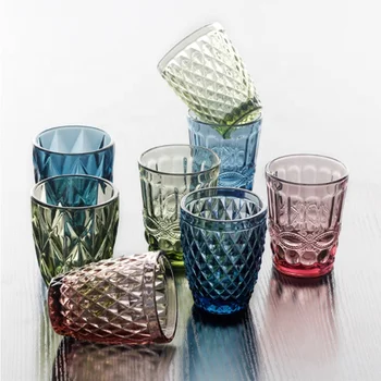 colored water glasses