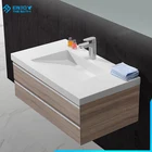 European Simple Design Cabinet Basin Artificial Stone Solid Surface Washbasin Resin Stone Sink for Bathroom