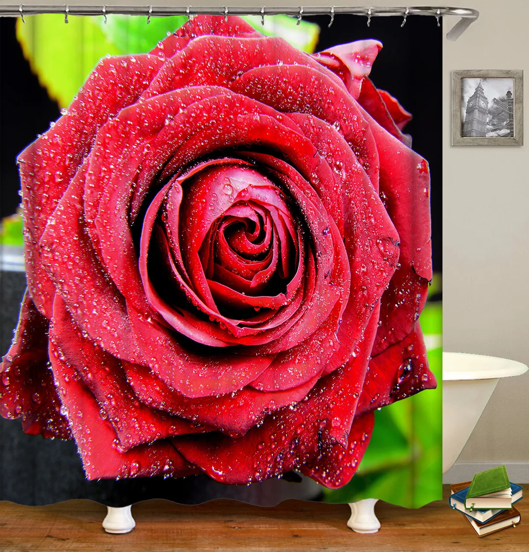 Wholesale Printed 100 Polyester Waterproof Shower Curtain for Bathroom, Roses Pattern
Wholesale Printed 100 Polyester Waterproof Shower Curtain for Bathroom, Roses Pattern