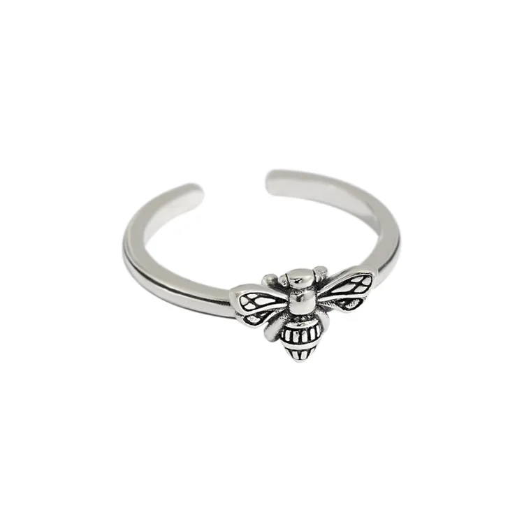 Summer jewelry 2021 retro silver 925 sterling silver band antique bee open adjustable ladies ring for party, Customized color acceptable
Summer jewelry 2021 retro silver 925 sterling silver band antique bee open adjustable ladies ring for party, Customized color acceptable
