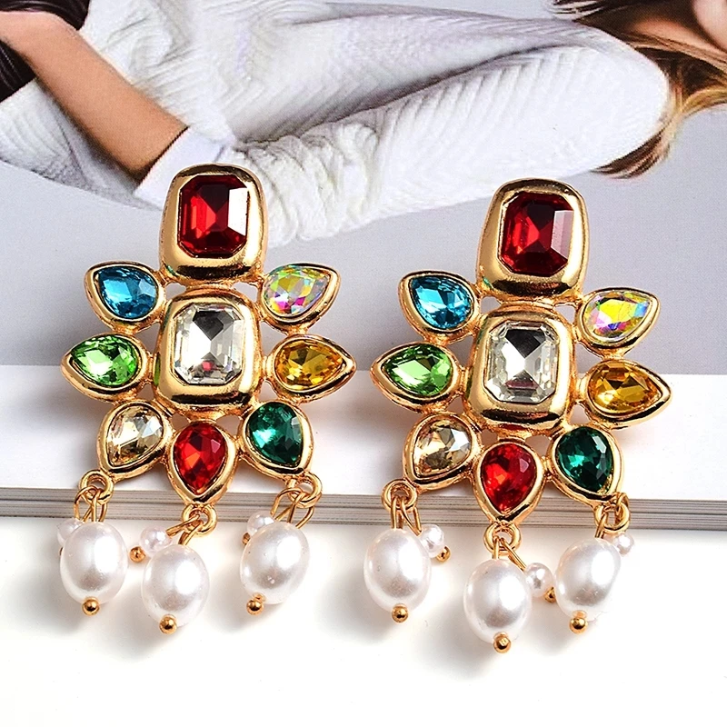 Kaimei High Quality Metal Jewelry Accessories For Women Wholesale New Design Colorful Crystal Pearl Dangle Drop Earrings, Many colors fyi
Kaimei High Quality Metal Jewelry Accessories For Women Wholesale New Design Colorful Crystal Pearl Dangle Drop Earrings, Many colors fyi