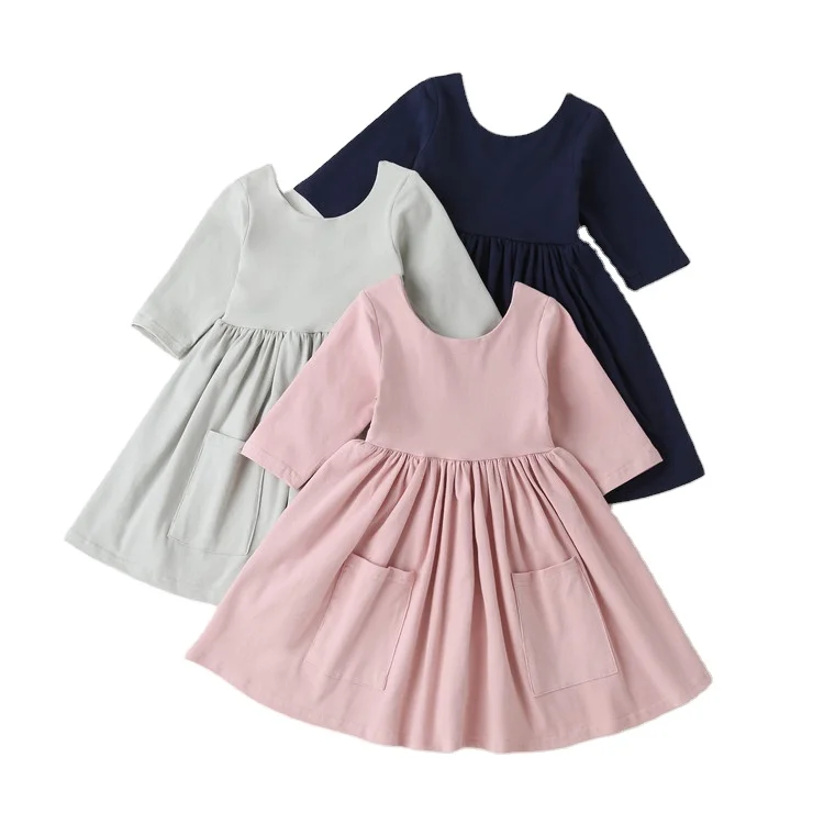 Kids Fall Wear Manufacturers Eco-Friendly Solid Color 95% Cotton Daily Life Dress For Girl, Customized color
Kids Fall Wear Manufacturers Eco-Friendly Solid Color 95% Cotton Daily Life Dress For Girl, Customized color