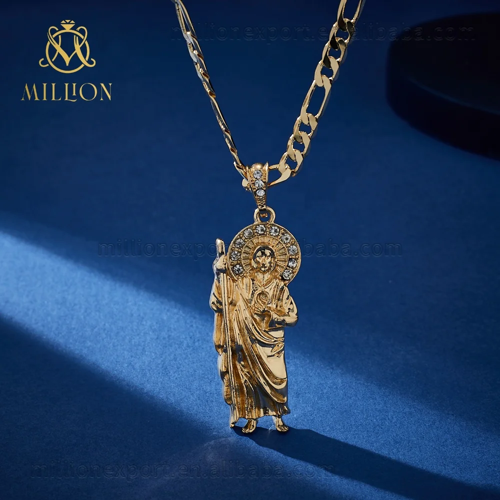 RX169 18k Gold Plated Zircon st Jude Pendant Necklace Pop Religious Good Luck Pendant
RX169 18k Gold Plated Zircon st Jude Pendant Necklace Pop Religious Good Luck Pendant