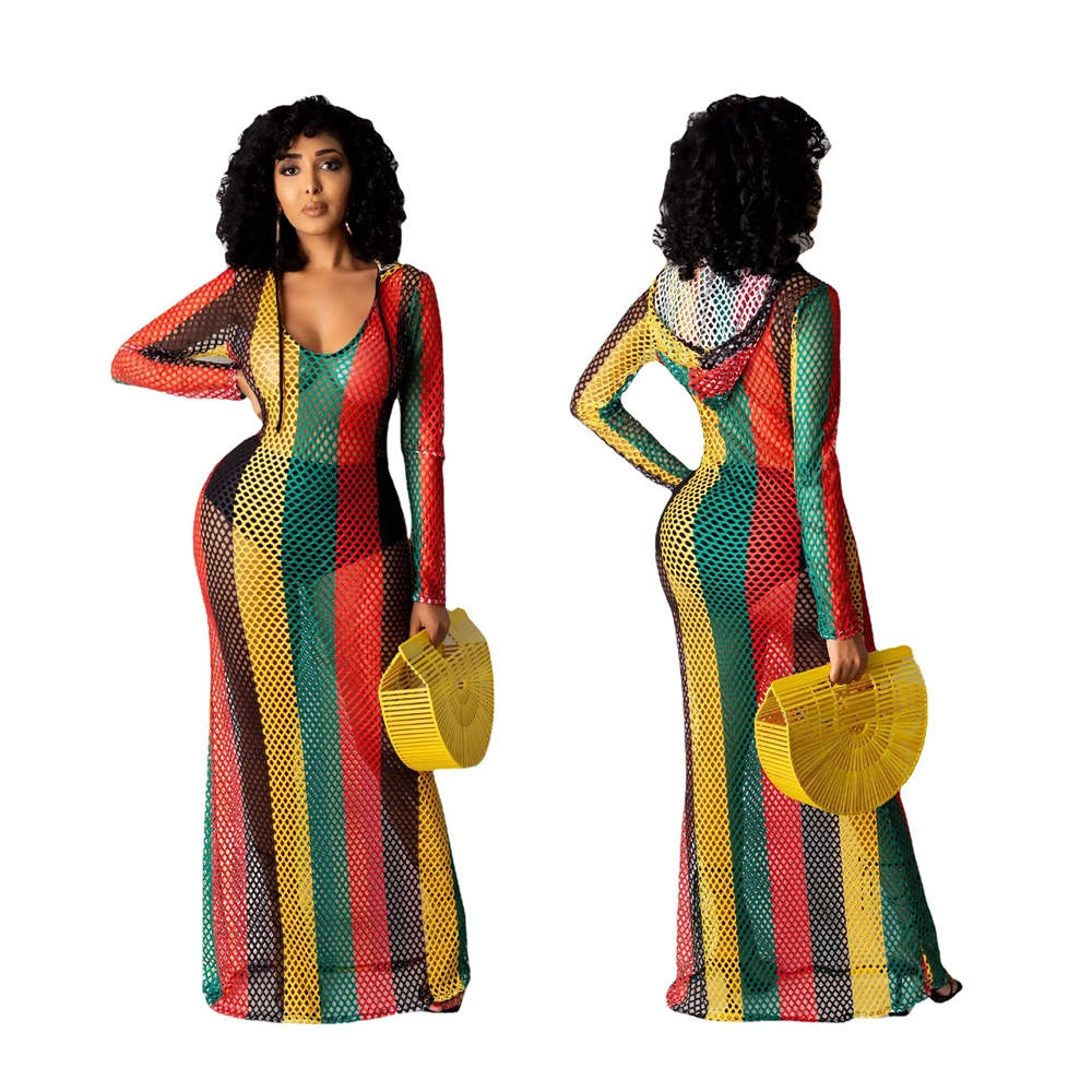 Foma Dresses 4224 women clothing colorful stripe hoodies party hollow out nightclub sexy see through maxi dress, 1 color
Foma Dresses 4224 women clothing colorful stripe hoodies party hollow out nightclub sexy see through maxi dress, 1 color