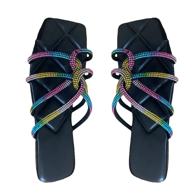 2021 New Arrival Rainbow Diamond Strap Sandals for Women Fashion Ladies Flat Slippers and Square Toe Sandals, 1 color
2021 New Arrival Rainbow Diamond Strap Sandals for Women Fashion Ladies Flat Slippers and Square Toe Sandals, 1 color