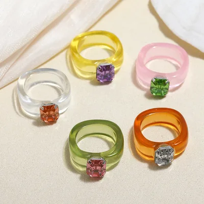 2021 New Arrivals Designs Best Selling Transparent Color Diamond Acrylic Resin Personality Simple Candy Color Rings
2021 New Arrivals Designs Best Selling Transparent Color Diamond Acrylic Resin Personality Simple Candy Color Rings