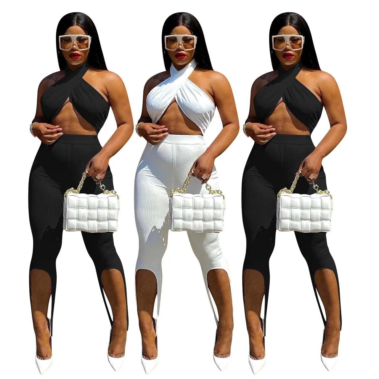 Summer Thread Cross Bandage 2 Piece Sets For Women Sexy Tops Sports Casual Pants Suits
Summer Thread Cross Bandage 2 Piece Sets For Women Sexy Tops Sports Casual Pants Suits