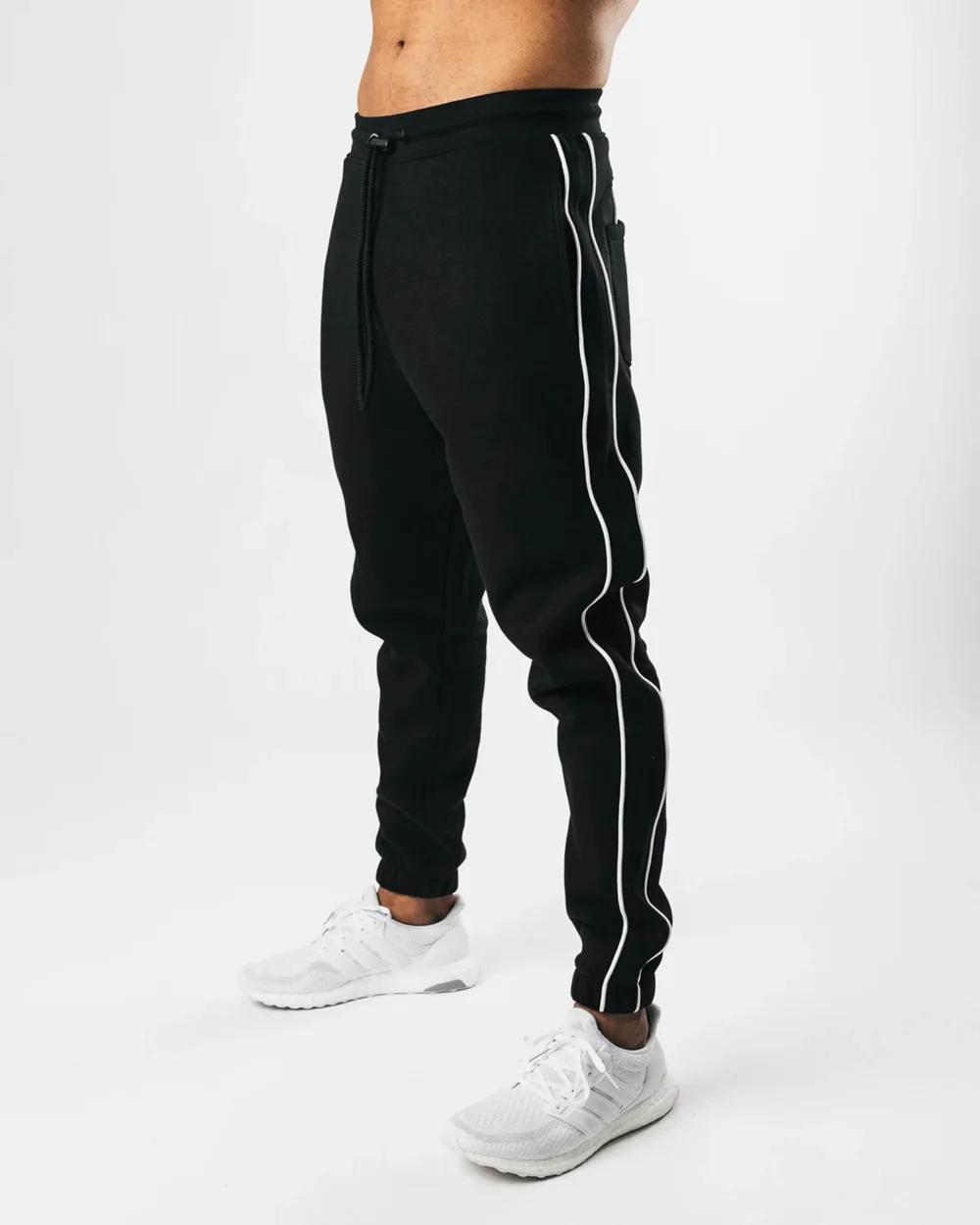 Mid Waist Drawstring Cotton Side Stripe Tie Feet Pants Men's Trousers, In available
Mid Waist Drawstring Cotton Side Stripe Tie Feet Pants Men's Trousers, In available