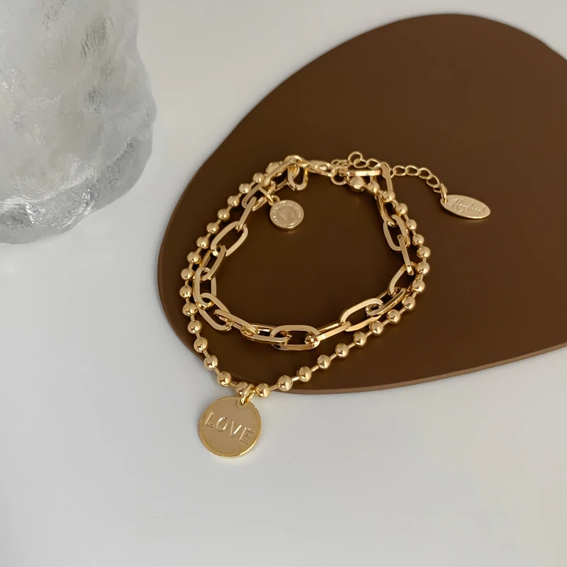 Vershal D-58 High Quality 18k Gold Plated Trendy Layers Chain Link Coin Charm Bracelet For Women
Vershal D-58 High Quality 18k Gold Plated Trendy Layers Chain Link Coin Charm Bracelet For Women