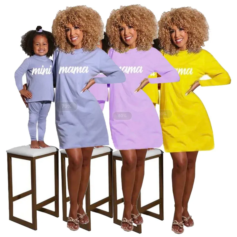 Wholesale Printed Kids Clothing Sets Long Sleeve Outfits Sleepwear Shirt Dresses Women Mommy and Me Outfits, 4 colors
Wholesale Printed Kids Clothing Sets Long Sleeve Outfits Sleepwear Shirt Dresses Women Mommy and Me Outfits, 4 colors