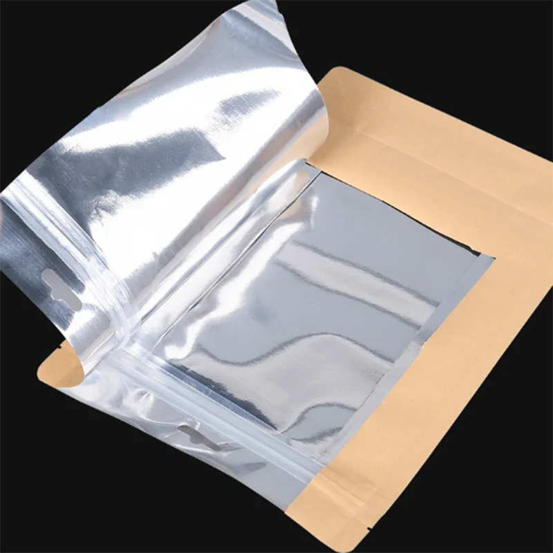 Eight-side Sealing Aluminum Foil Kraft Paper Bag Dog Food Snack Packaging Bag