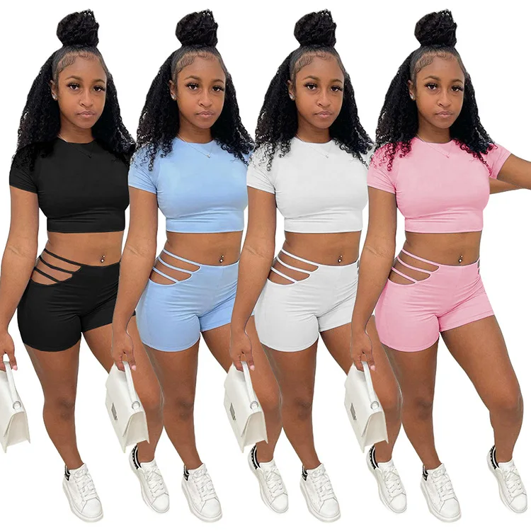 Hot Sale Fashion Womens Clothing Crop Top Two Piece Shorts Set Clothes Short Sleeve 2 Piece pants Set, Picture shows
Hot Sale Fashion Womens Clothing Crop Top Two Piece Shorts Set Clothes Short Sleeve 2 Piece pants Set, Picture shows