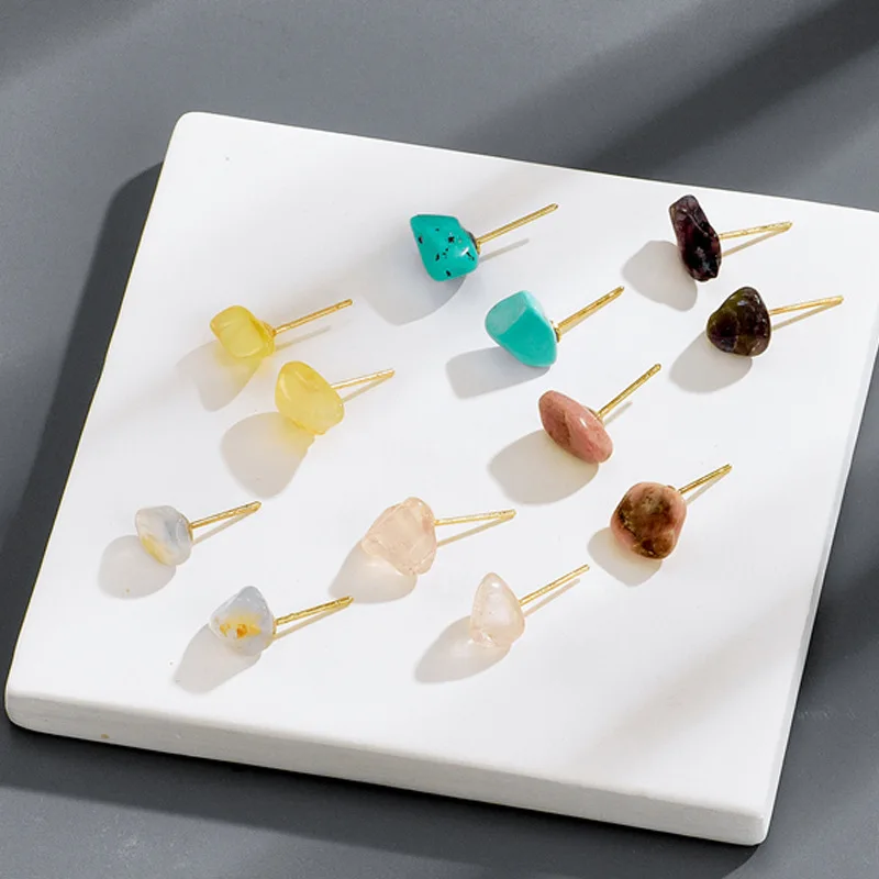 Design new multicolor natural stone earrings colorful stud earrings for women, Gold
Design new multicolor natural stone earrings colorful stud earrings for women, Gold
