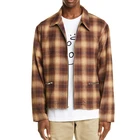 Wholesale 2019 fashion style high quality plaid mens winter flannel zip jackets custom mens jackets for Autumn