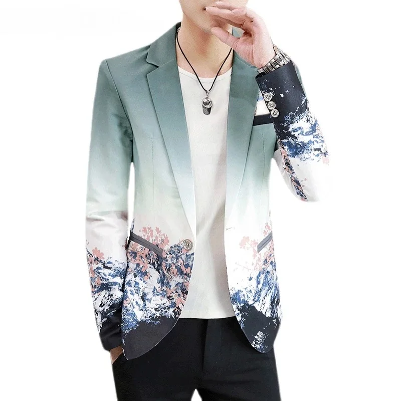 spring and autumn men personalized printed suit Korean version small suit fashion hairstyle youth casual fit coat Korean version
spring and autumn men personalized printed suit Korean version small suit fashion hairstyle youth casual fit coat Korean version