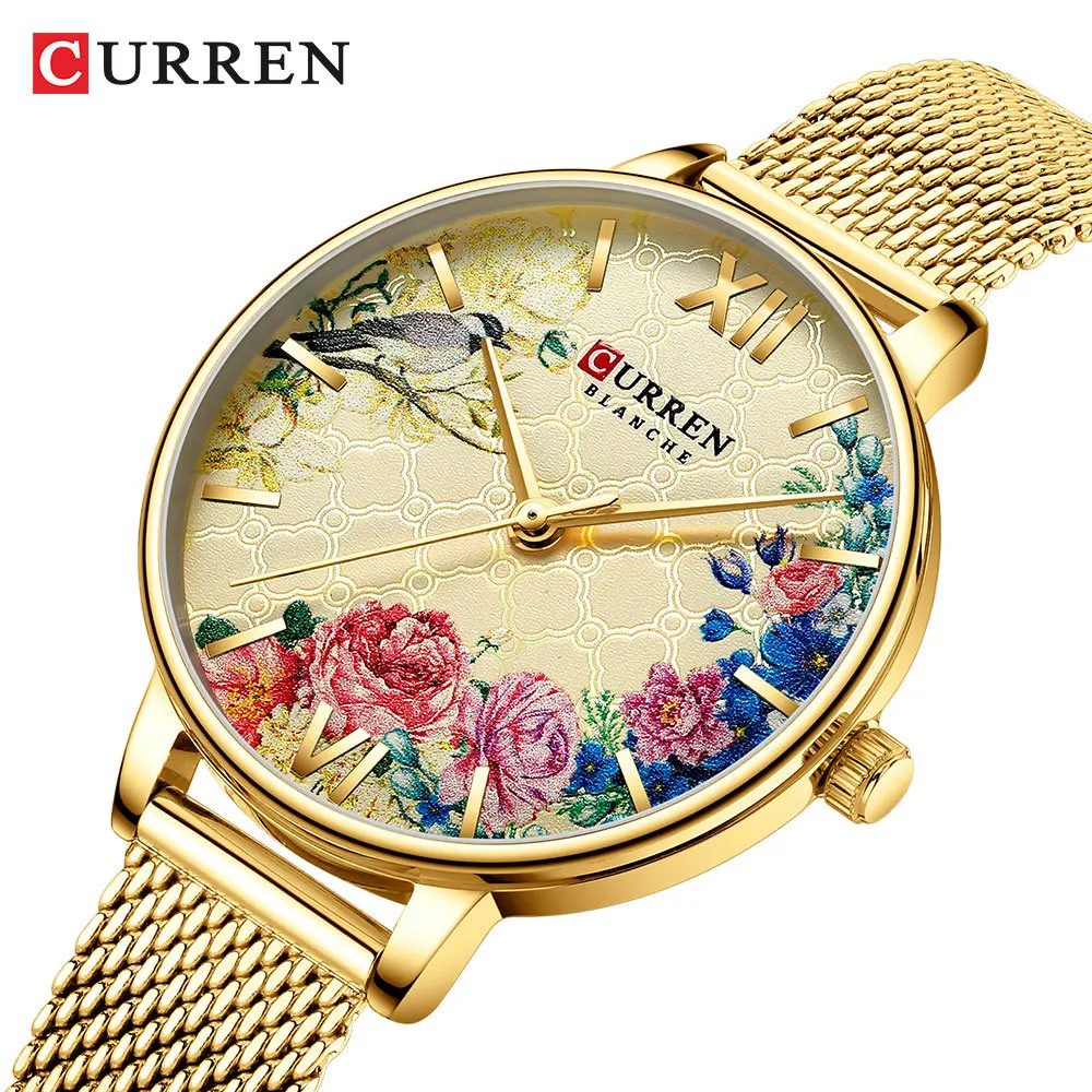 CURREN Beautiful Flower Design Watches Women Fashion Casual Leather Wristwatch Ladies Watch Female Clock Women's Quartz Watch, 5-color
CURREN Beautiful Flower Design Watches Women Fashion Casual Leather Wristwatch Ladies Watch Female Clock Women's Quartz Watch, 5-color