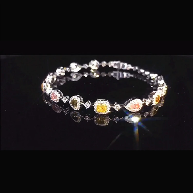 Wedding Diamond Jewelry Wholesale 2.87ct Multicolor Natural Diamond 18k Gold Bangle Bracelet
Wedding Diamond Jewelry Wholesale 2.87ct Multicolor Natural Diamond 18k Gold Bangle Bracelet