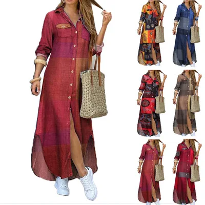 2021 spring and summer new style fashion shirt long skirt dress women dress shirts women, 9 color
2021 spring and summer new style fashion shirt long skirt dress women dress shirts women, 9 color