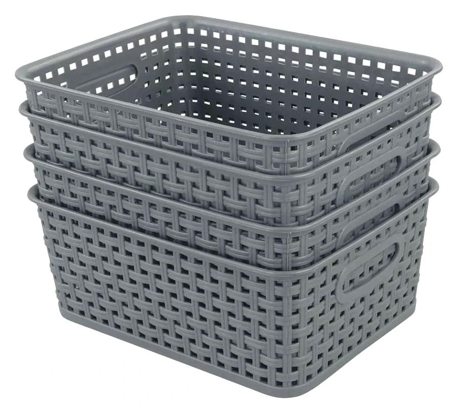 Household Small Items Storage Basket Woven Wisps Plastic Basket Storage For Clothes Kitchen Fruit Storage, 2 colors
Household Small Items Storage Basket Woven Wisps Plastic Basket Storage For Clothes Kitchen Fruit Storage, 2 colors