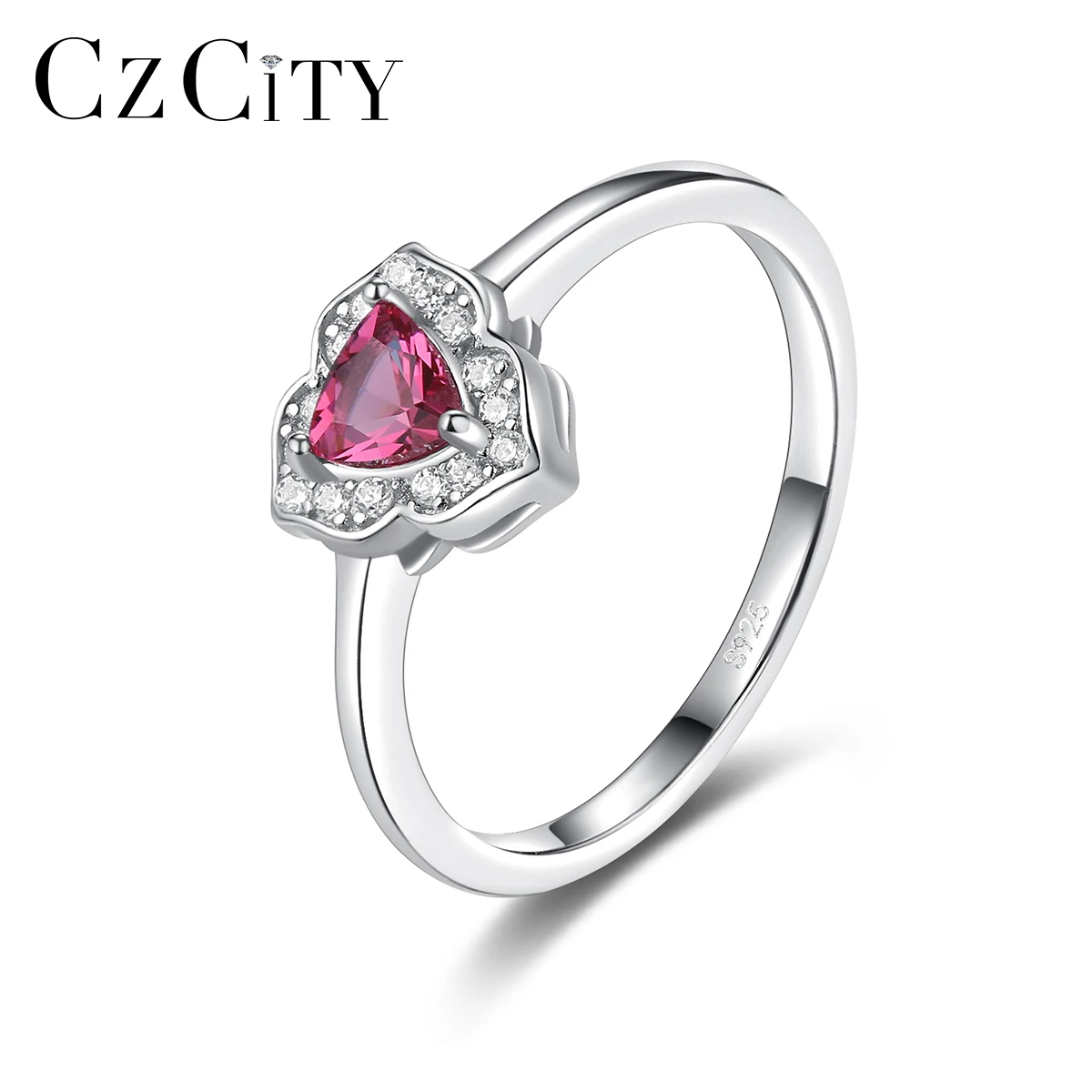 CZCITY New Design Diamond Gemstone Sterling Silver Ring 925 Silver Jewelry Red Ruby Rings
CZCITY New Design Diamond Gemstone Sterling Silver Ring 925 Silver Jewelry Red Ruby Rings