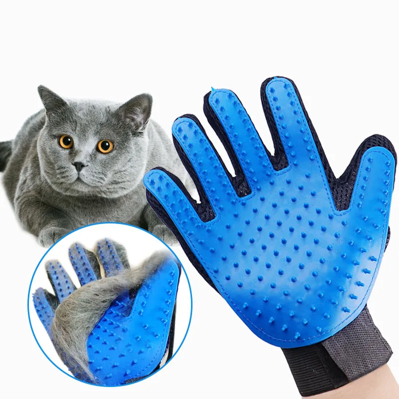 

New Amazon Gentle Pet Grooming Glove Brush Deshedding Brush Glove Grooming Glove for Dogs Shedding Silicone Dog Cat Hair Remover, Multi color