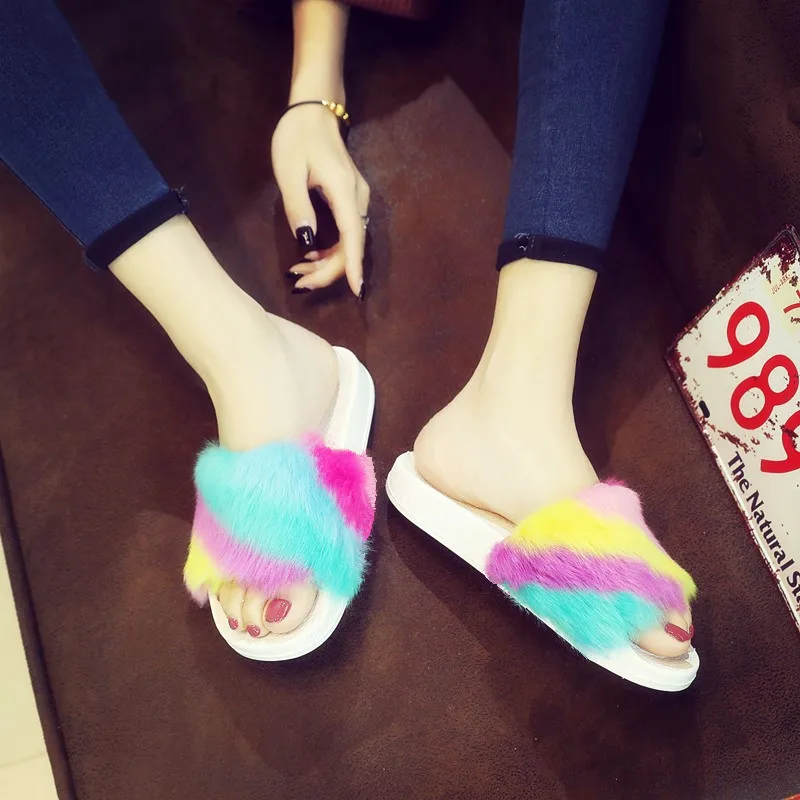 Women Flat Shoes Sandals 2020 Ladies Bedroom Home Fluffy Slippers Women Slide Colorful Fur Sandals
Women Flat Shoes Sandals 2020 Ladies Bedroom Home Fluffy Slippers Women Slide Colorful Fur Sandals