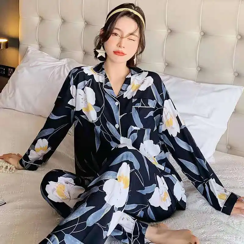 Women Pajamas Two Piece Lingerie Sets Night Ware for Women Printed Soft Silk Pajamas Viscose Pajamas Women Summer Cotton Suit, Required
Women Pajamas Two Piece Lingerie Sets Night Ware for Women Printed Soft Silk Pajamas Viscose Pajamas Women Summer Cotton Suit, Required