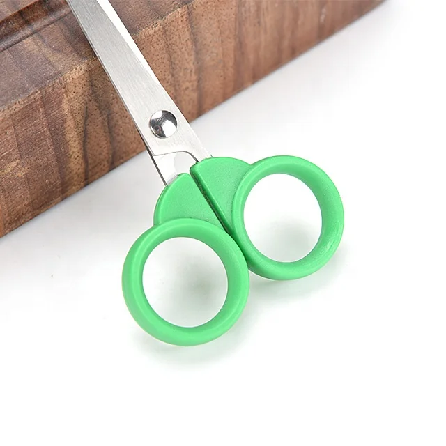 Portable Snap Head Children Shear Multi-fonction Handwork Children Scissors With Fruit Sheath