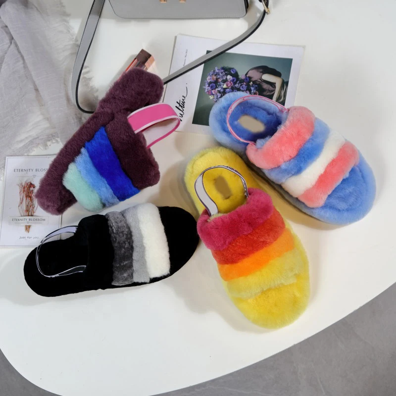 Winter Sheepskin Fur Sandals Girls New Fashion Design Sheepskin Indoor Slides Autumn Wool Fur Shoes Platform Fur Slippers, Customized color
Winter Sheepskin Fur Sandals Girls New Fashion Design Sheepskin Indoor Slides Autumn Wool Fur Shoes Platform Fur Slippers, Customized color
