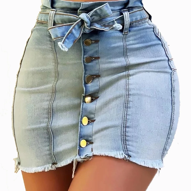Women's Summer Stretch Denim Skirt With Button Sexy Single Breasted Jean Wrap Skirt Denim Skirts Mini for Women, Picture color
Women's Summer Stretch Denim Skirt With Button Sexy Single Breasted Jean Wrap Skirt Denim Skirts Mini for Women, Picture color