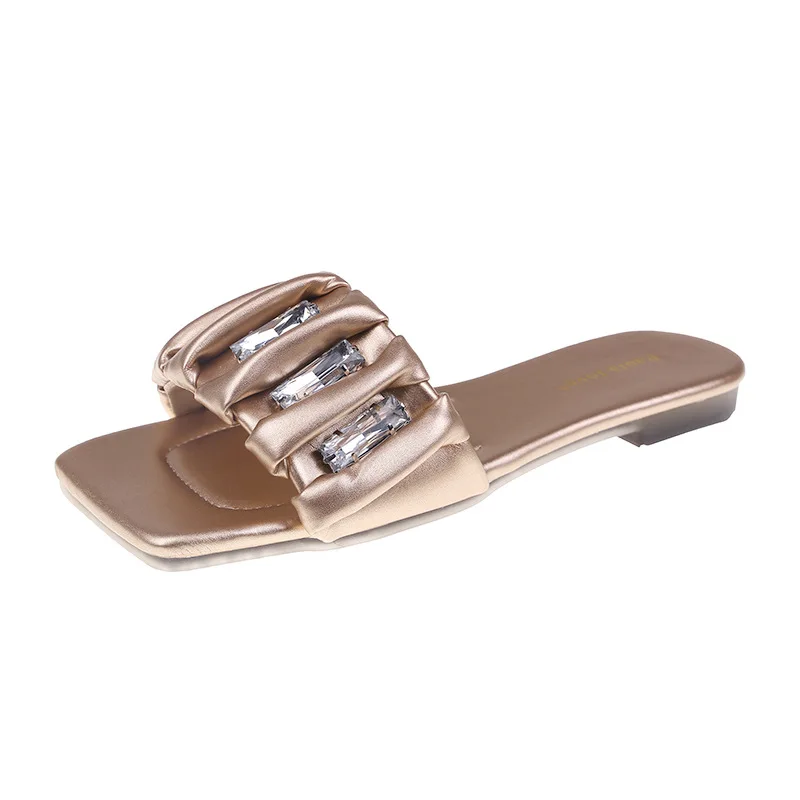 ladies sandals 2021 summer new shiny Rhinestone decorative sandals simple flat bottomed square head women's slippers
ladies sandals 2021 summer new shiny Rhinestone decorative sandals simple flat bottomed square head women's slippers