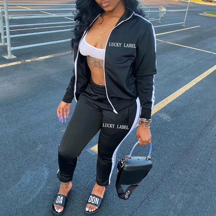 Trendy Letter Zipper Sports Workout Clothes 2020 Fall Winter Clothing Two Piece Long Pants Tracksuit Set, Red,black,rose red,blue
Trendy Letter Zipper Sports Workout Clothes 2020 Fall Winter Clothing Two Piece Long Pants Tracksuit Set, Red,black,rose red,blue