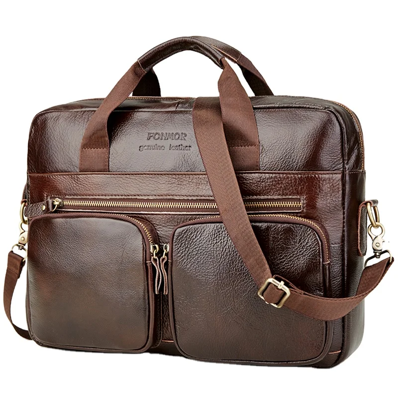 Fashion Business Casual Top Mens Genuine Leather Handbag Crossbody Shoulder Bag Men Laptop Briefcase, Brown
Fashion Business Casual Top Mens Genuine Leather Handbag Crossbody Shoulder Bag Men Laptop Briefcase, Brown