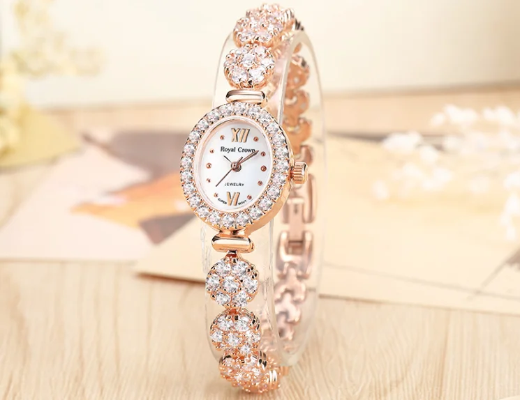 1516B Ladies royal crown jewelry watch diamond details quartz bangle watch for small wrist women luxury rose gold watch, 2 colors
1516B Ladies royal crown jewelry watch diamond details quartz bangle watch for small wrist women luxury rose gold watch, 2 colors