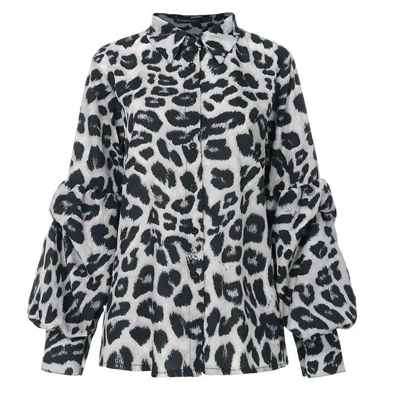European and American Ladies Loose Leopard Print Long Sleeve Shirt
European and American Ladies Loose Leopard Print Long Sleeve Shirt