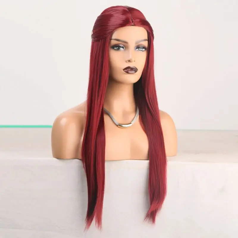 Machine made wig 30 Inches synthetic European and American Wigs Women's Fashion Dyed Straight Hair Chemical Fiber Headgear, Red
Machine made wig 30 Inches synthetic European and American Wigs Women's Fashion Dyed Straight Hair Chemical Fiber Headgear, Red