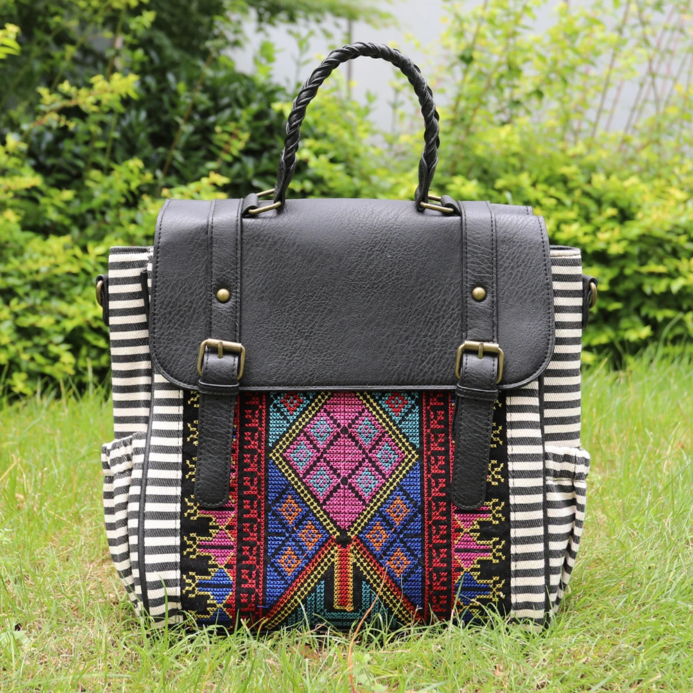 2021 Trendy Aztec Embroidery Print school Backpack Women Canvas Cross body Bag Convertible Backpack Purse with Shoulder Strap, As pics
2021 Trendy Aztec Embroidery Print school Backpack Women Canvas Cross body Bag Convertible Backpack Purse with Shoulder Strap, As pics