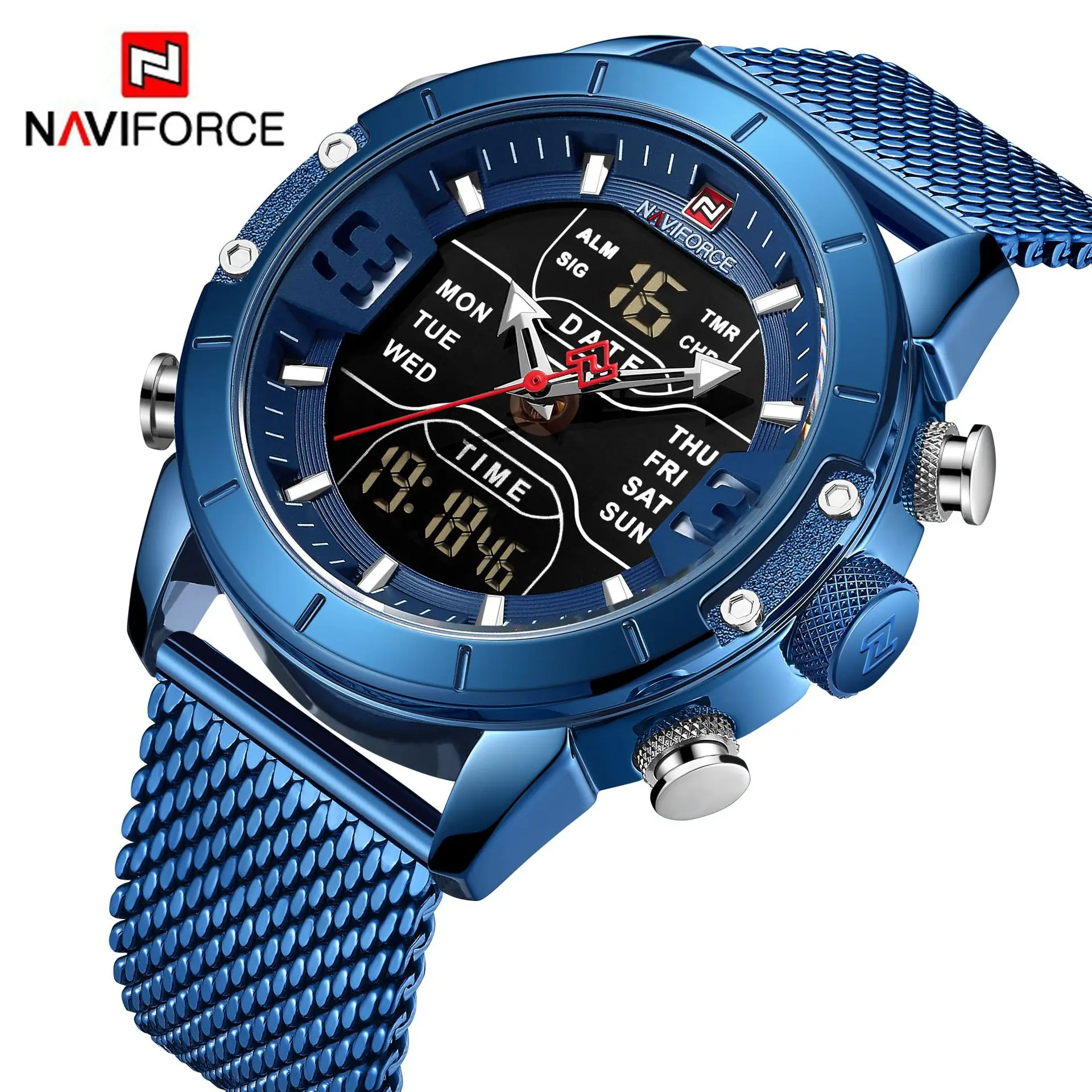 Naviforce men's fashion sports watch waterproof electronic watch multifunctional luminous quartz watch, 5 colors
Naviforce men's fashion sports watch waterproof electronic watch multifunctional luminous quartz watch, 5 colors