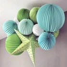 Banner Pom Poms HoneycombBalls Paper Lanterns party Decorations for Boy Baby Shower